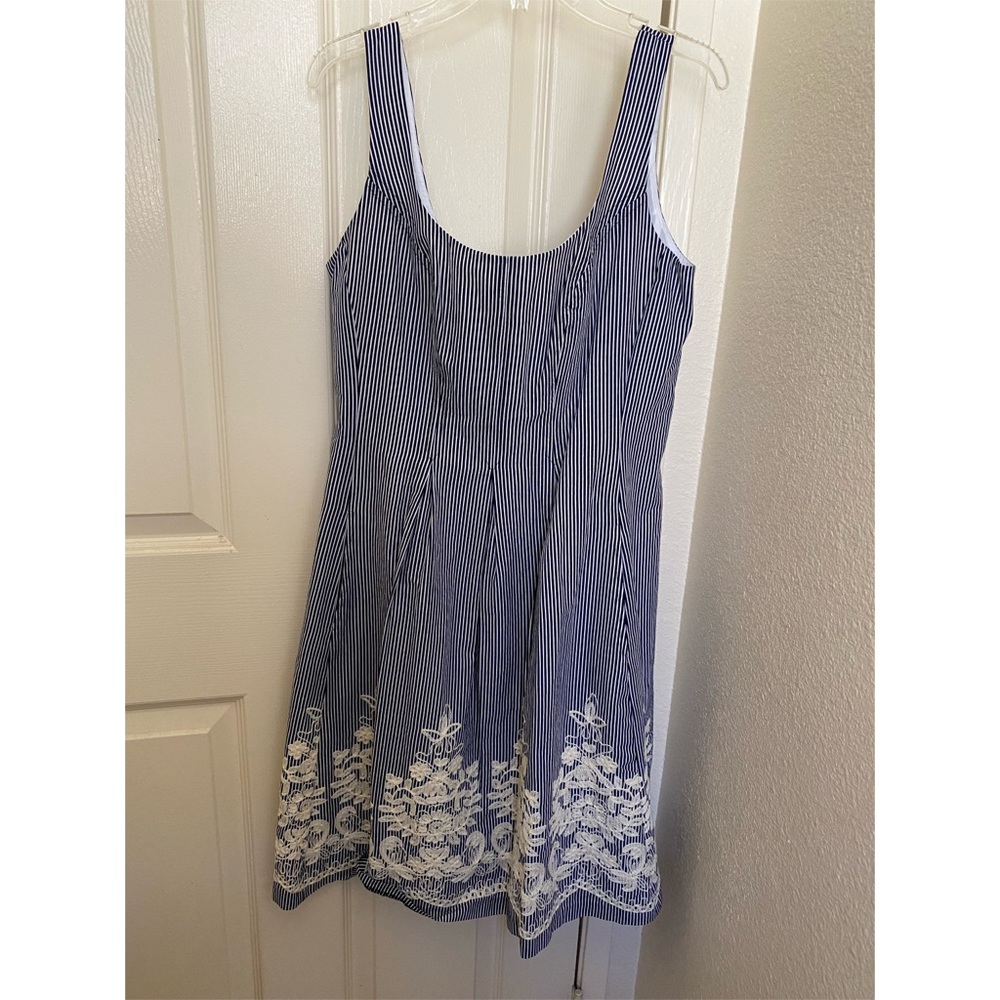 Nine West Blue and White Striped Dress